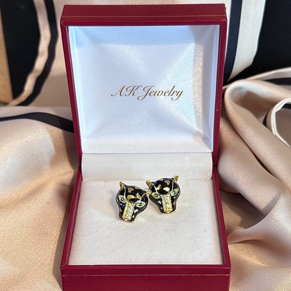 💎MEN/WOMAN Style Black PANTHER Leopard Earrings, Panther, Cheetah - Picture 4 of 5